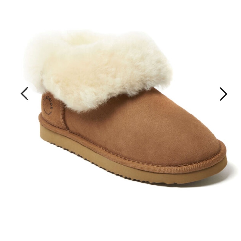 Women's Fireside by Dearfoams Perth Genuine Shearling Foldover Boot Slipper
